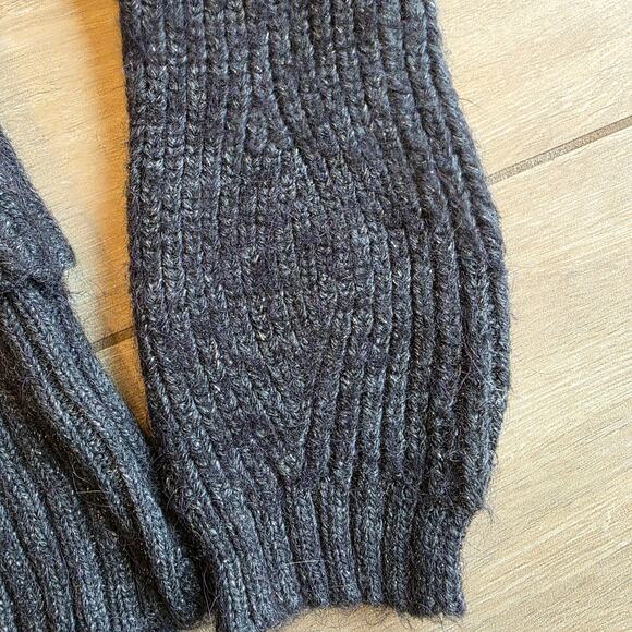 Magaschoni Alpaca Merino Wool Ribbed Balloon Sleeve Zip Sweater Cardigan Small - Picture 9 of 10